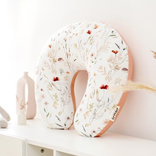 Image of GRSSDER Reversible Nursing Pillow Cover, Ultra Soft Stretchy Minky Removable Nursing Covers Fitted for Breastfeeding Pillows Snug and Safe, Comfortable Slipcover for Girls, Stylish Original Print