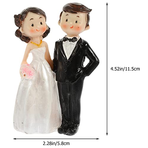Stobok E47ZP0W01JR8R1761 Wedding Cupcake Topper Bride And Groom Figurines Small Resin Couple Doll Wedding Cake Decorations Party Desktop Bride Figurines Ornaments thumb #1