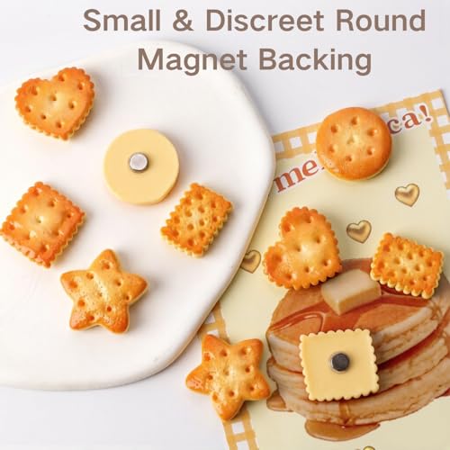 Image of BendJoy10Pcs Cartoon Cookie Fridge Magnets Set | 5 Cute Biscuit Shapes, Sweet Dessert Decoration for Refrigerator, Whiteboard, Metal Surfaces