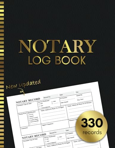 Notary Log Book: Notary Public Record Book, Notary Book Journal, Notaria Act Log Sheets, Notary Record Template Notebook
