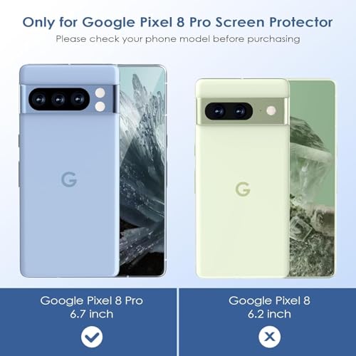 Image of SHILD -(Pack 2 Tempered Glass Screen Protector For Pixel 8 Pro Smartphone| Hd Perfect -Fits Design Google Pixel 8 Pro Tempered Glass Screen Guard -Fingerprint Working /9H Hardness
