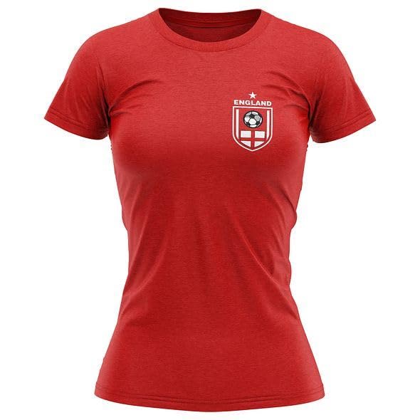 England Shirt for Women, England Football Badge, England Tshirt Womens Jersey Red