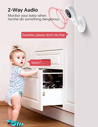 Victure 1080P FHD Baby Monitor Pet Camera 2.4G Wireless Indoor Home Security Camera with Two-Way Audio Motion Detection Night Vision for Baby/Pet/Nanny/Elderly Compatible with iOS & Android System - Thumbnail 2