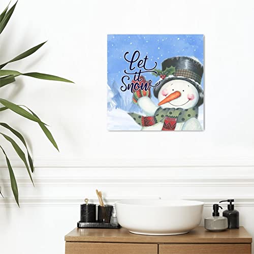 Plaque en bois Let It Snow de Noël rustique pour déco murale - 7