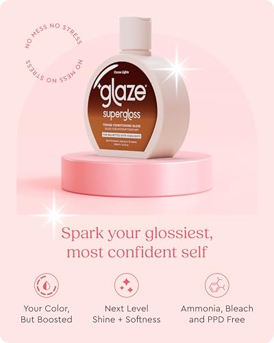 Glaze Super Gloss Color Conditioning Gloss – Cocoa Lights for Medium to Dark Brown Hair with Highlights – Rinse Out Semi-Permanent Hair Gloss that Enhances Color and Boosts Shine & Hydration - Thumbnail 3