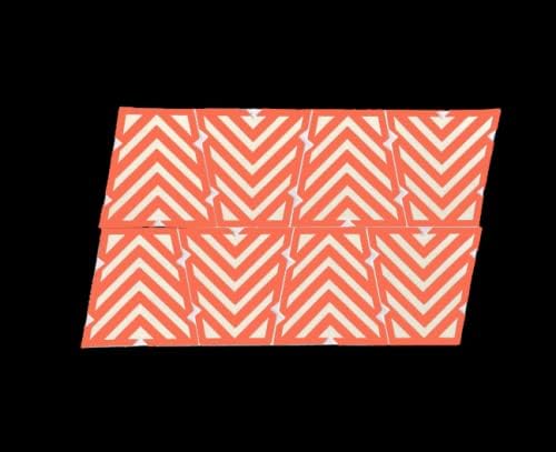IdentiFire® Safety Orange Helmet Tets (Tetrahedrons) Reflective and Glow in The Dark (Photoluminescent) Set of 8 (Chevron)