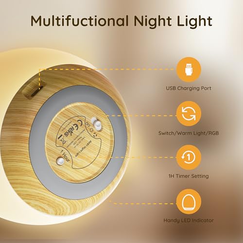 Lámpara nocturna para bebé con luz RGB y control táctil miniatura 7