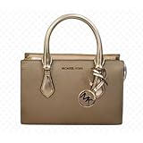 Michael Kors Sheila Small Faux Saffiano Leather Satchel (Pale Gold)