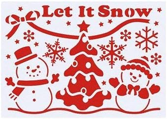 Amazon スノースプレー用型紙 A3 スノーマン ツリー クリスマスデコレーション Xmasリース 窓演出 紙 H29 7 W42cm クリスマス雑貨 おもちゃ