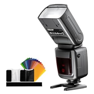 PHOTOOLEX Flash Speedlite pour Canon Nikon Sony Panasonic Olympus Fujifilm Pentax Sigma Minolta Leica et d'autres SLR DSLR Caméras SLR Film et Appareil Photo Numérique avec Seul Contact Sabot