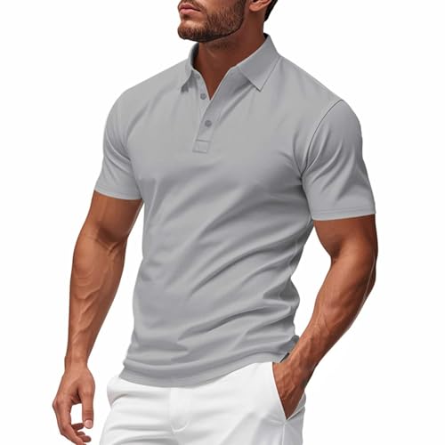 Camisa de ocio de manga corta para hombre, de secado rápido, transpirable, con botones, camisa ligera de verano con cuello, cómoda parte superior para el día a día, al aire libre, estilo informal para
