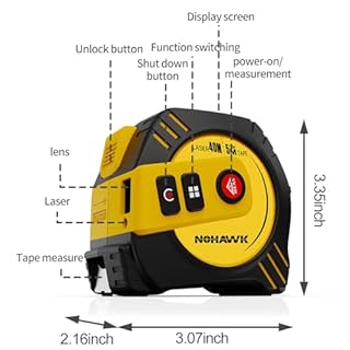 REVASRI Metro a nastro digitale, telemetro laser da 40 m e metro a nastro da 5 m, unità di visualizzazione digitale in tempo reale FT/M/IN e modalità Pitagora Misurazione Pitagora/Distanza/Area/Volume
