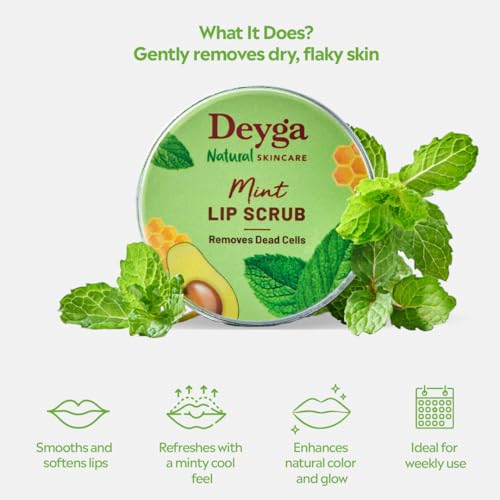 Image of Deyga Mint Lip Scrub (16 Grm) Exfoliates I Reduces Dryness