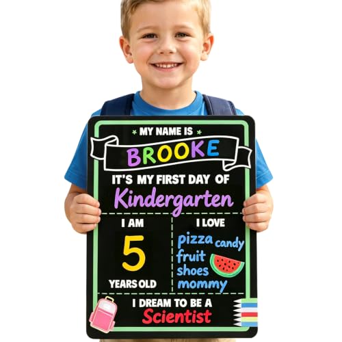First Day of School Sign: First and Last Day of School Board - 1411 Back to School Sign - 1st Day of School Sign - Reusable School Signs for Kids First and Last Day - Photo Prop to Record Memories