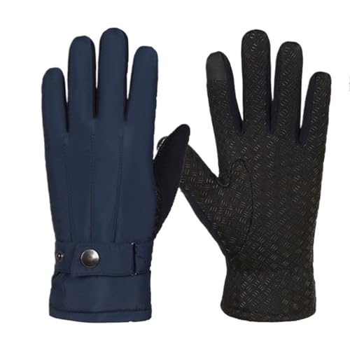 NMGHUTE Guantes Deportivos Cálidos Guantes Impermeables con Pantalla táctil, Guantes cálidos for Montar en Bicicleta y Motocicleta Guantes Interiores Exteriore(Blue)