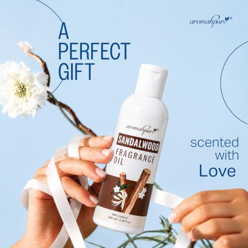 Image of Aromahpure Sandalwood Aroma Oil | 100ml Undiluted & Natural | Long-Lasting Scent for Aromatherapy, Candle & Soap Making, Diffusers, Room Freshener, Humidifier, Bathroom Revitalizer & Home Essentials