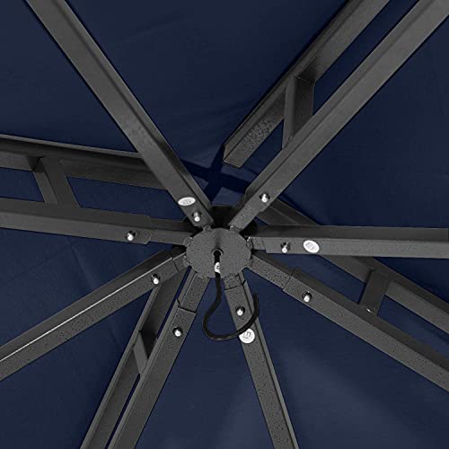 ABCCANOPY 3.35x3.35m Patio Pavillon für Patios Doppeldachweichdach Garten Hinterhof-Pavillon für Schatten und Regen,Navyblau – Bild 6