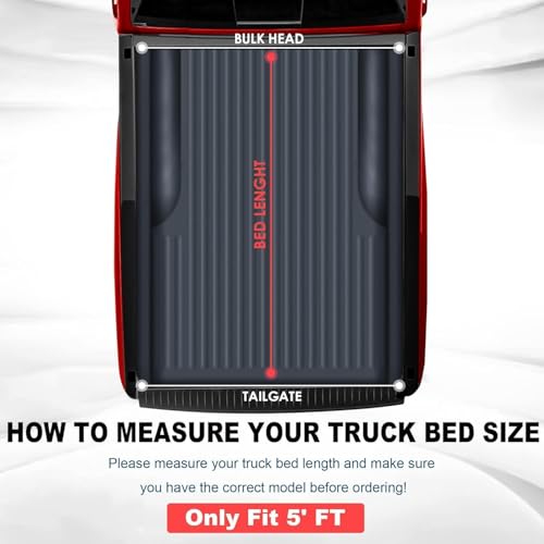 Image of MOSTPLUS 5FT Tri-Fold Hard Fiberglass Truck Bed Tonneau Cover Compatible for 2024 2025 2026 Toyota Tacoma with Deck Rail System (Not for Trail Edition) On Top 60Inch