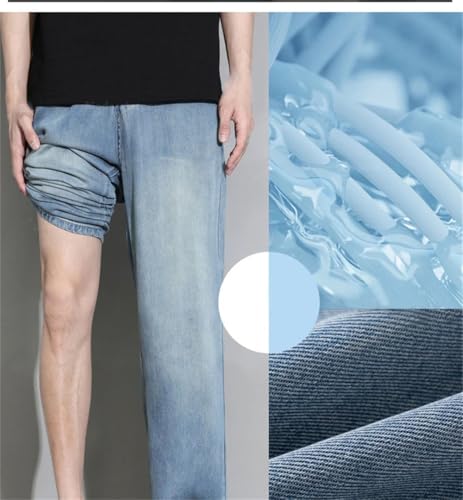 Men's Thin Cozy Baggy Jeans Soft Vintage Denim Trousers Korean Style Baggy Straight Casual Pants4