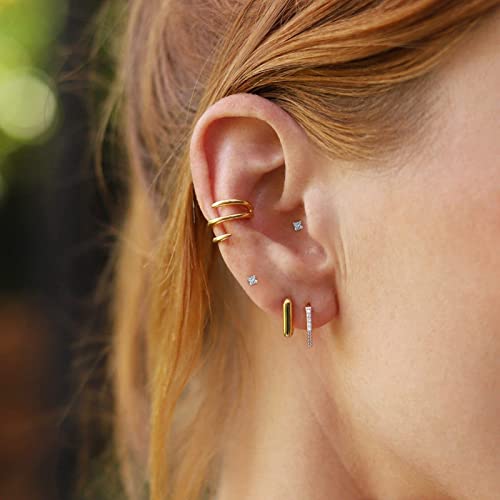 JeweBella 4 Paio Orecchini a Bottone per Donna