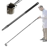 Telescopic Water Sampler, 13ft Carbon Fiber Pole, 28in Collapsed, 17oz Titanium-Coated Stainless Steel Cup, M8 Thread Modular Design for Environmental & Industrial Liquid Testing