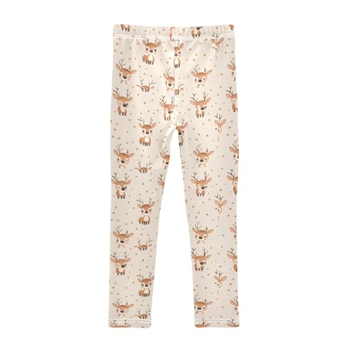 Cute Reindeer Animals Girls Leggings Kids Yoga Pants Athletic Tights Pants 4-10 Years2