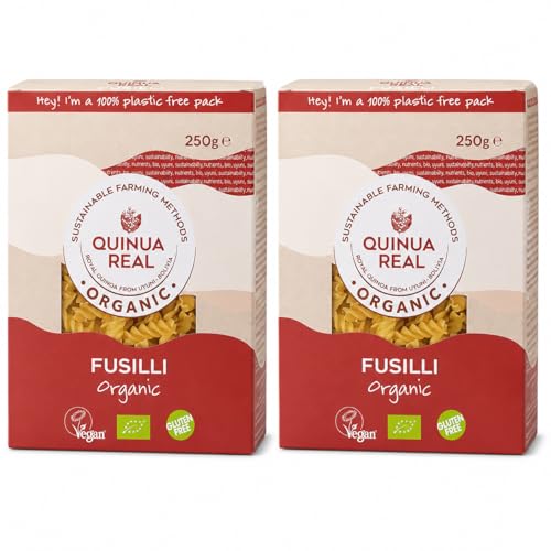 Pack 2 Fusilli de Arroz y Quinoa Quinua Real Bio 250 g, Pasta Ecológica Sin Gluten para Ensaladas, Salsas, Platos Vegetarianos y Recetas Caseras, Total 500 g
