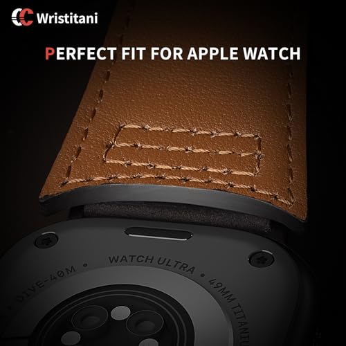 Image of Wristitani Genuine Leather Strap Compatible With Apple Watch