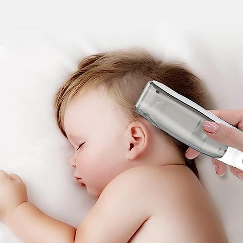 Jauhmui Baby Haarschneider, Automatisches Saugen, Leise Kids Haarschneidemaschine, Elektrischer Haarschnitt-Kit, Wasserdichter, Schnurlos, USB Schnell Wiederaufladbar, 3 Führungskämme (Stil1)