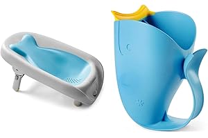 Skip Hop Rinse Cup & Tub - Moby Waterfall Rinser for Tear-Free Bath Time