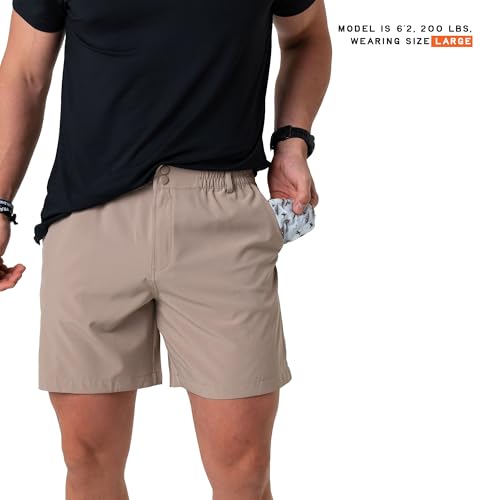 Image of River Rock Grey Everyday Shorts - Deer Camo Pockets
