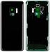 KIT 3 Pezzi Copri Batteria + biadesivo + lente compatibile per SAMSUNG GALAXY S9 G960F G960 Ricambio Vetro Posteriore Back Cover Retro Scocca adesivo + lente obbiettivo con cornice CAMERA (Nero)