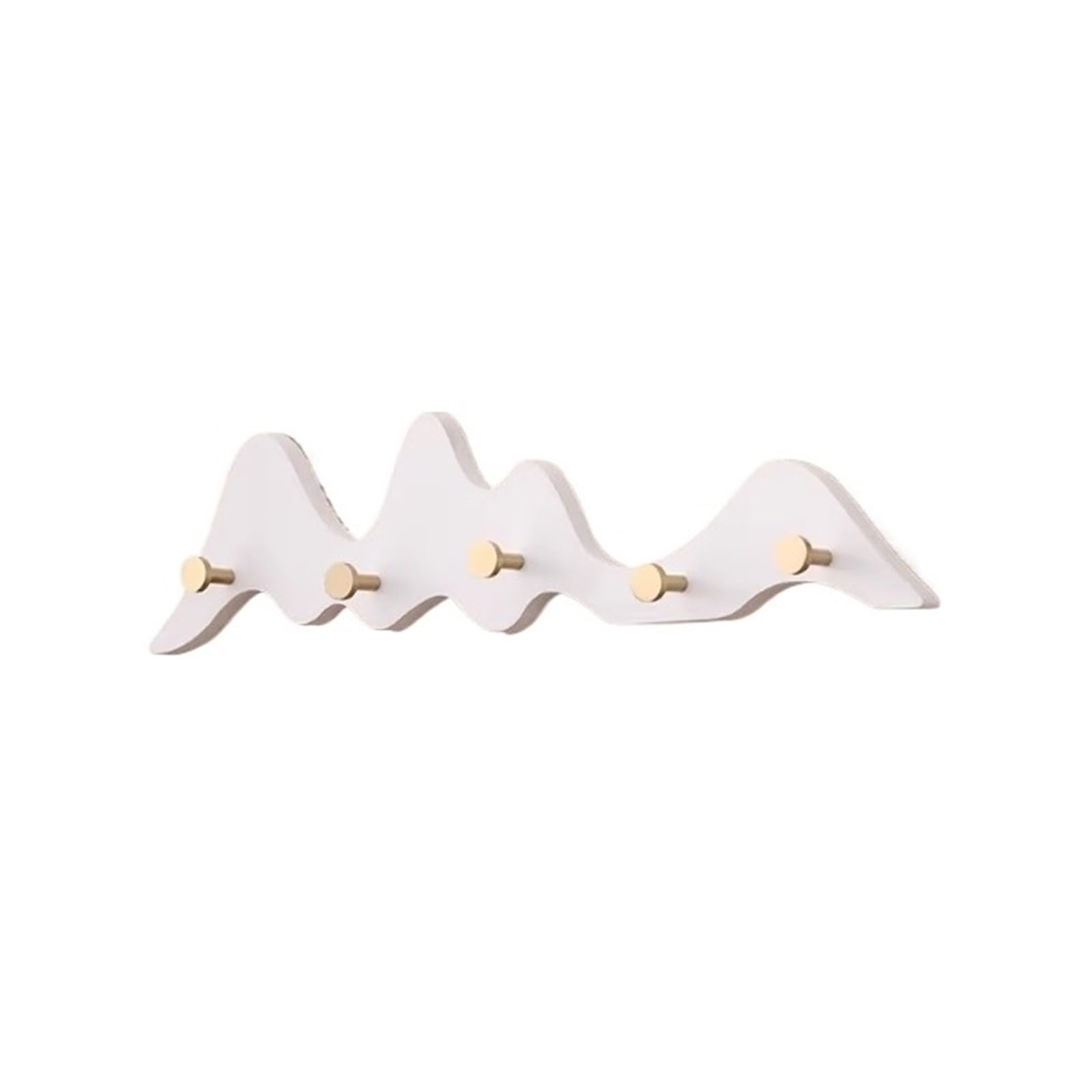 YQINQIN83B Coat Hangers Wood and Brass Wall-Mounted Coat Rack: A Creative Hook for Bedroom(White,Large)