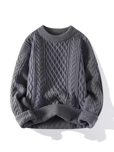 Men's Round Neck Pullover Sweater Loose Autumn and Winter Knitted top3