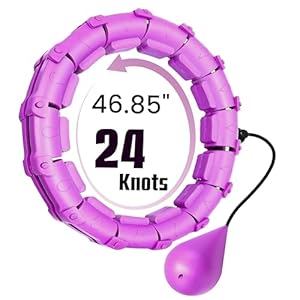 Neez Hoelahoep – verzwaarde hoelahoep voor volwassenen – Smart Infinity hoepel voor buikfitness met verzwaarde bal, 24 afneembare knopen, thuistrainingsapparatuur voor gewichtsverlies