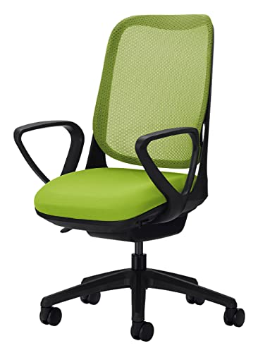 ライオン事務器 オフィスチェア サークルアーム ライド アップルグリーン 79846