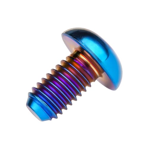 Image of Titanium Bolt M4x6 8 10 12 15 20mm Hex Head Screws for Bicycle Pack of 4 (Burnt Blue, M4x8mm)