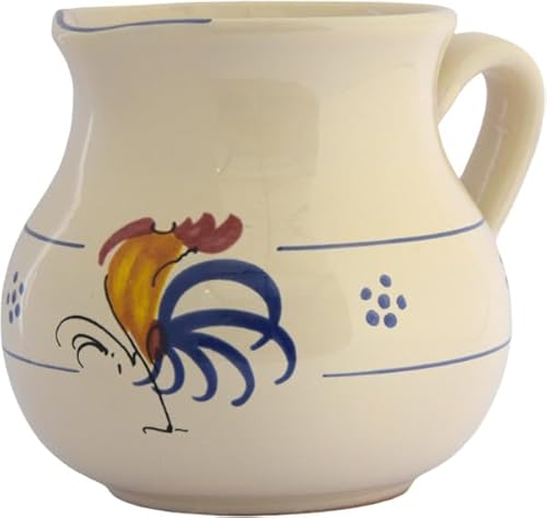 Colì, Brocca Bombata 15 cm Serie Gallo, Brocca Acqua, Brocca Vino, Brocca e Caraffe da Tavola, Brocca Terracotta