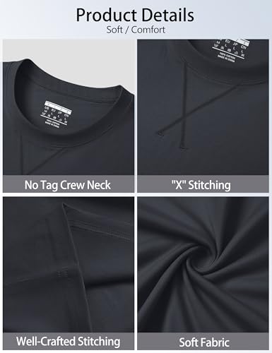 Cotrasen Men's T Shirts Cotton Drop Shoulder Short Sleeve Shirts for Men Casual Soft Comfort Loose Fit Mens Summer Tee Shirts