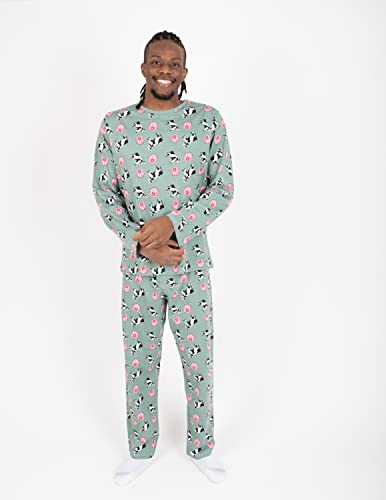 Leveret Mens Pajamas Loose Fitted 2 Piece Pajama Set 100% Cotton (Size Small-XX-Large)3