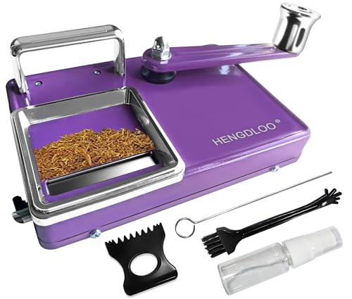 HENGDLOO Cigarette Rolling Machine, Manual Dual-Track Upgrade Cigarette Machines, for 8.0 MM Diameter Size Cigarette Tube (80-100MM Lengths),Purple
