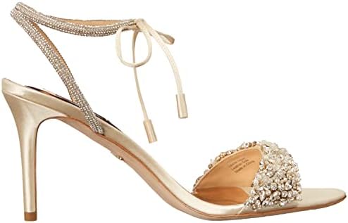 Badgley Mischka Women's Kaycee Heeled Sandal, Ivory Satin, 6 | Image 5