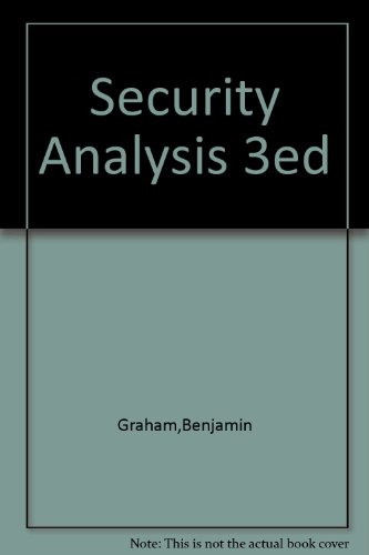 Security Analysis, Third (3rd) Revised B000J0NN6Y Book Cover
