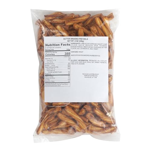 Pretzel Sticks Butter Braided, 8 Ounce Bulk Bag, Hampton Distribution