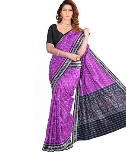 Image of Nuapatna Cotton Saree of Odisha Ikkat Orissa Traditional Handloom Sari | Bomkai | Pata | Nuapatana | sambalpuri saree | khandua patta sare | without Blouse S9