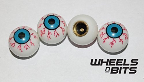Wheels N Bits CAR VAN BIKE MOTOR QUAD EYEBALLS VALVE CAP'S DUST DUSTIES CAP SET OF 4