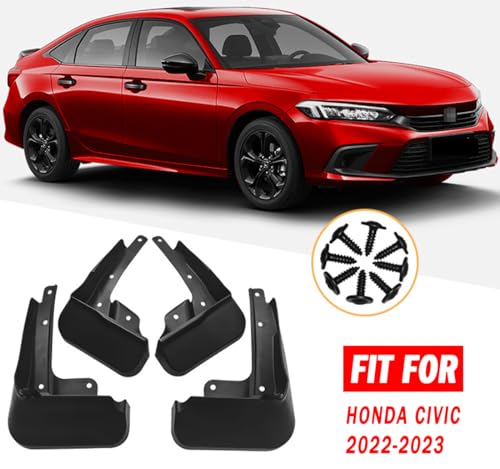 Image of Mud Flaps Mud Guards Fit for 2022-2024 Honda Civic, Front & Rear Mud Splash Guards Accessories - 4 Pc, Black