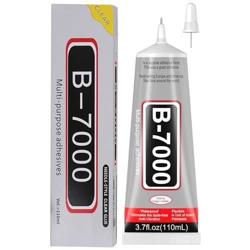 3.7oz B7000 Rhinestone Clear Glue for Jewelry Making 110 ml Multipurpose Adhesive Jewlery Glue for Fabric Tumblers Rhinestones DIY Crafts Nail Art Makeup Shoes Cell Phones Tablet Wood