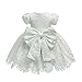 Gaga city Vestidos de Bebe Niña Bautizo Cumpleaños Boda Encaje Vestido Bebe Fiesta + Sombrero Traje de Ceremonia Vestido de Princesa con Lazos Blanco/6M/66CM