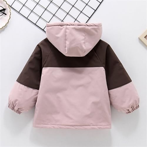 Hooded Raincoat for Girls 2 In 1 Detachable Liner Zip Windproof Coat Thick Fleece Warm Rain Jacket with Pocket4